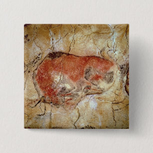 Badge Carré 5 Cm Bison des cavernes d'Altamira