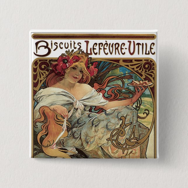 Badge Carré 5 Cm Bisuits Lefevre-Utile (Devant)