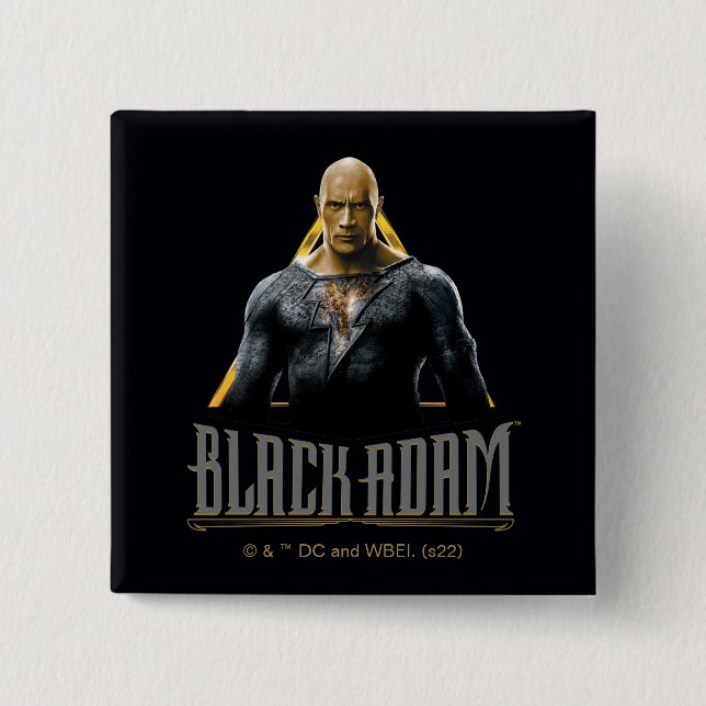 Badge Carré 5 Cm Black Adam Character and Name Graphic (Devant)