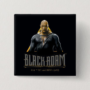 Badge Carré 5 Cm Black Adam Character and Name Graphic