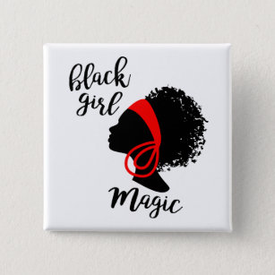 Badge Carré 5 Cm Black Girl Magic BHM