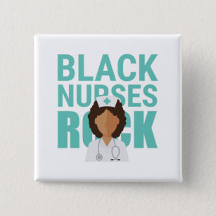 Badge Carré 5 Cm Black Nurses Rock Doctor Médicale Health Check
