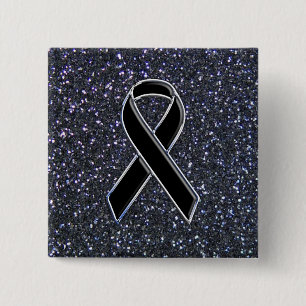 Badge Carré 5 Cm Black Ribbon Awareness Symbol