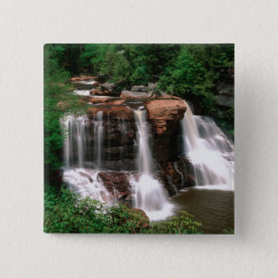 Badge Carré 5 Cm Blackwater Falls, Virginie-Occidentale, pittoresqu