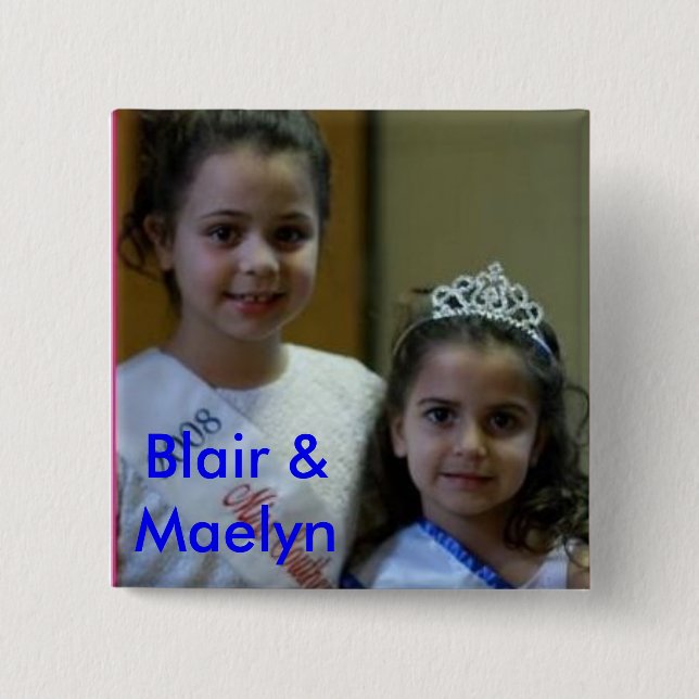 Badge Carré 5 Cm Blair et maelyn, Blair et Maelyn (Devant)