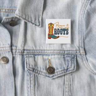 Badge Carré 5 Cm Blâmer Sur Mes Racines