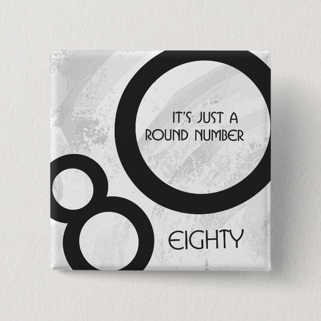 Badge Carré 5 Cm Blanc 80 Décennie Anniversaire (Devant)