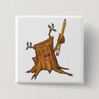 Badge Carré 5 Cm Blanc (carré) courtaud de bouton