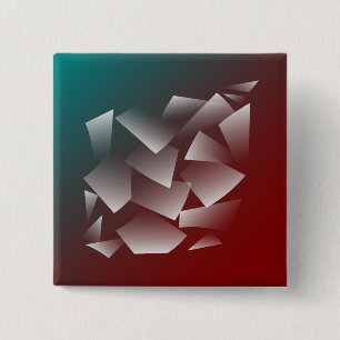 Badge Carré 5 Cm blanc cassé sur bordeaux turquoise