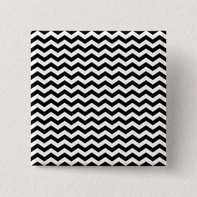 Badge Carré 5 Cm Blanc et noir en zigzag (Devant)