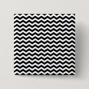 Badge Carré 5 Cm Blanc et noir en zigzag