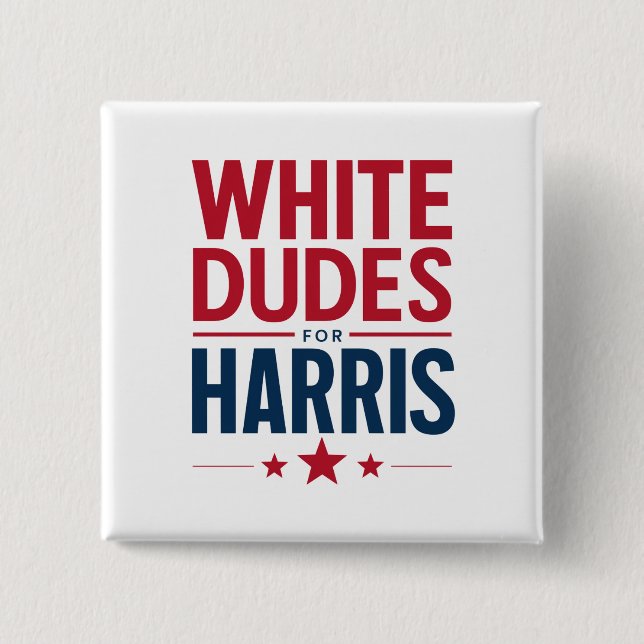 Badge Carré 5 Cm Blancs pour l'élection de Harris Kamala Harris 202 (Devant)