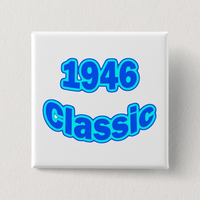 Badge Carré 5 Cm Bleu 1946 classique (Devant)