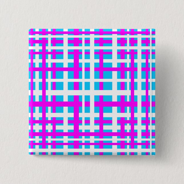 Badge Carré 5 Cm Bleu clair rose blanc (Devant)