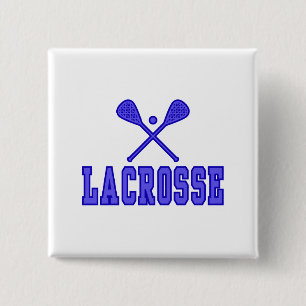 Badge Carré 5 Cm Bleu de lacrosse