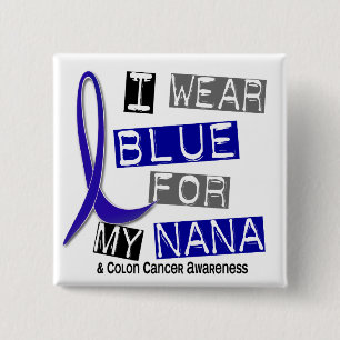 Badge Carré 5 Cm Bleu d'usage du cancer du colon I pour ma Nana 37