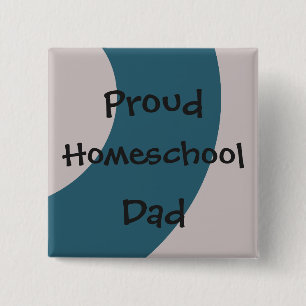 Badge Carré 5 Cm Bleu et gris Fier Homeschool Papa