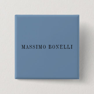 Badge Carré 5 Cm Bleu Gris Minimaliste Moderne Lisible