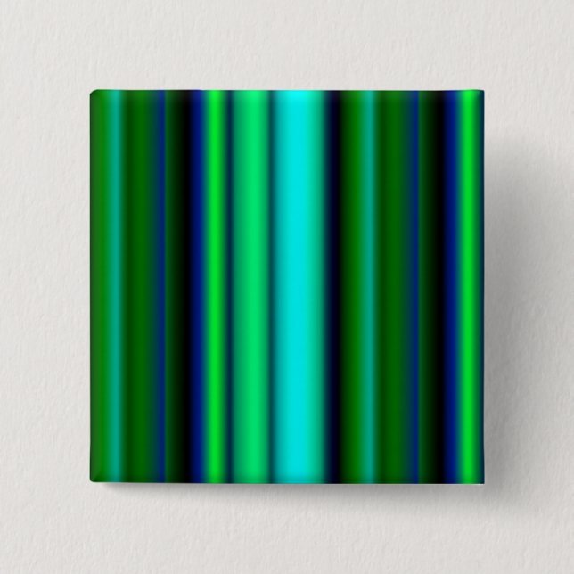 Badge Carré 5 Cm Bleu Vert arc-en-ciel rayures (Devant)