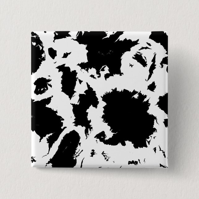 Badge Carré 5 Cm Blobs Noir Et Blanc (Devant)