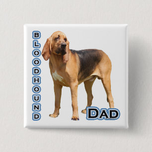 Badge Carré 5 Cm Bloodhound Papa 4 - Bouton