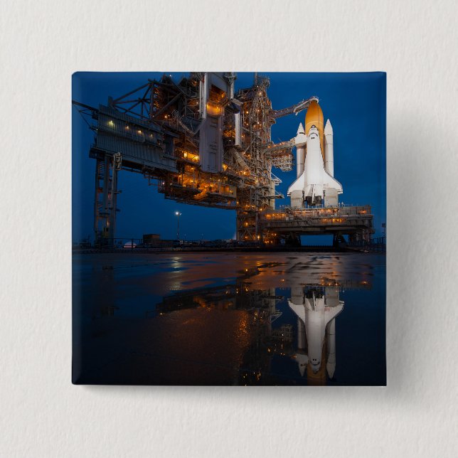 Badge Carré 5 Cm Blue Sky for Space Shuttle Atlantis Launch (Devant)