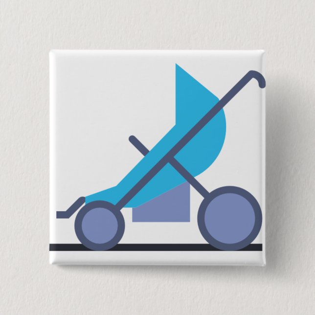 Badge Carré 5 Cm blue stroller (Devant)