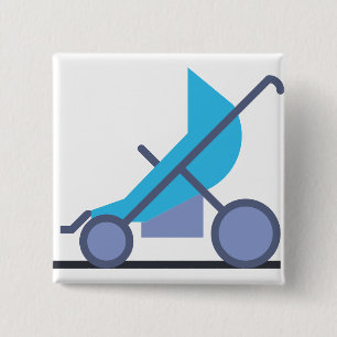 Badge Carré 5 Cm blue stroller