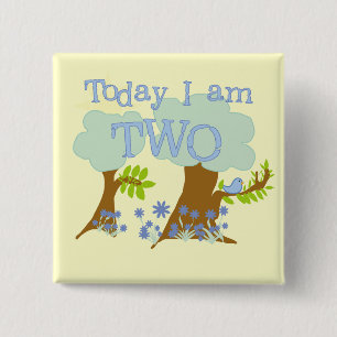 Badge Carré 5 Cm Bluebird 2nd Birthday Tshirts et cadeaux