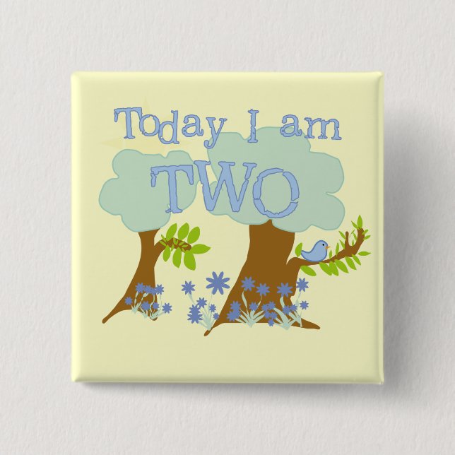 Badge Carré 5 Cm Bluebird 2nd Birthday Tshirts et cadeaux (Devant)