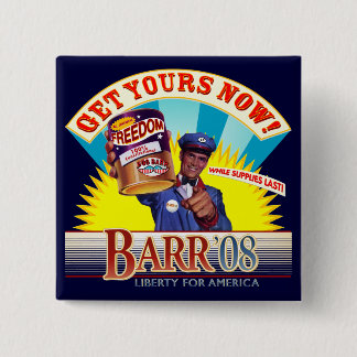 Badge Carré 5 Cm Bob Barr pour le Président Vintage Button