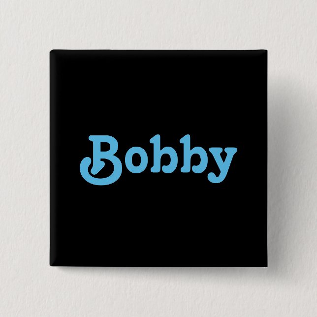 Badge Carré 5 Cm Bobby bouton (Devant)