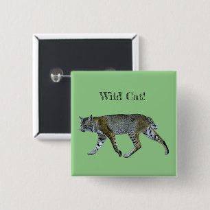Badge Carré 5 Cm Bobcat Wild Cat