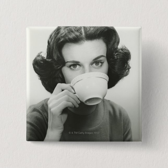 Badge Carré 5 Cm Boire de femme (Devant)