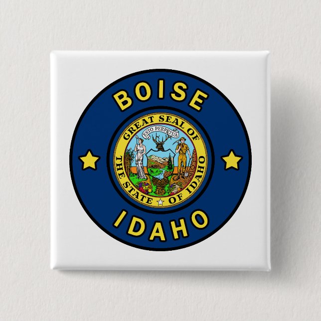 Badge Carré 5 Cm Boise Idaho (Devant)