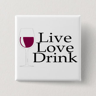 Badge Carré 5 Cm Boisson vivante d'amour (vin)