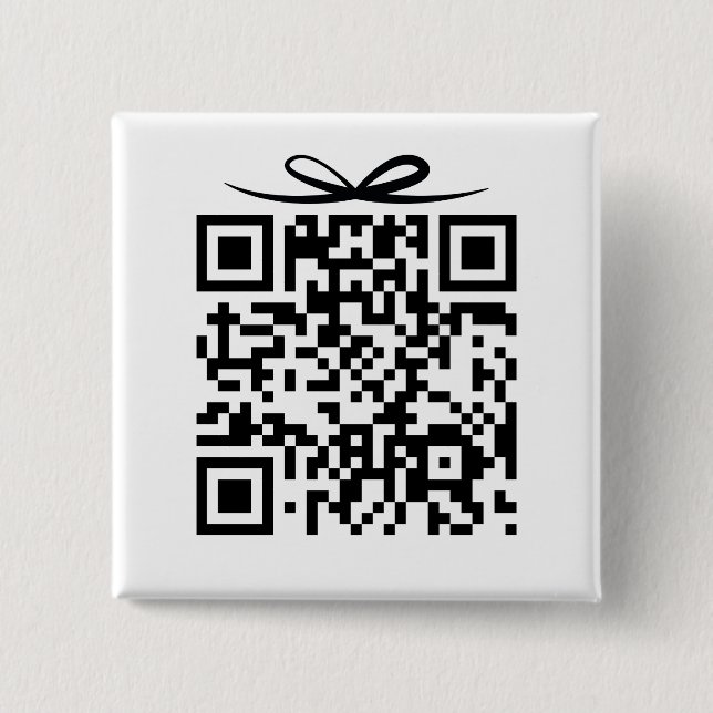 Badge Carré 5 Cm Boîte-cadeau avec nœud et Code QR pour les Cadeaux (Devant)