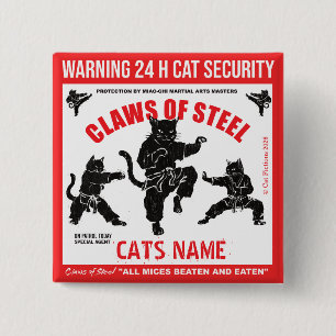 Badge Carré 5 Cm Boîte de sécurité personnalisée pour chat Claws of