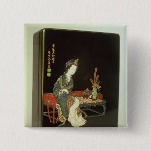 Badge Carré 5 Cm Boîte d'écriture de style chinois
