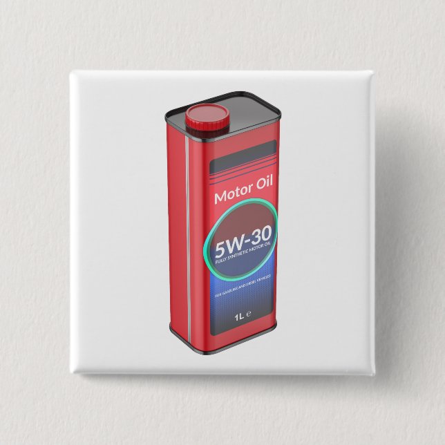 Badge Carré 5 Cm boîte synthétique d'huile moteur de voiture (Devant)