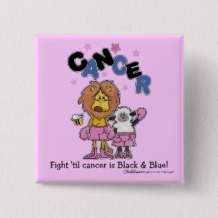 Badge Carré 5 Cm Boîtes de lions et d'agneaux - Faire le cancer noi