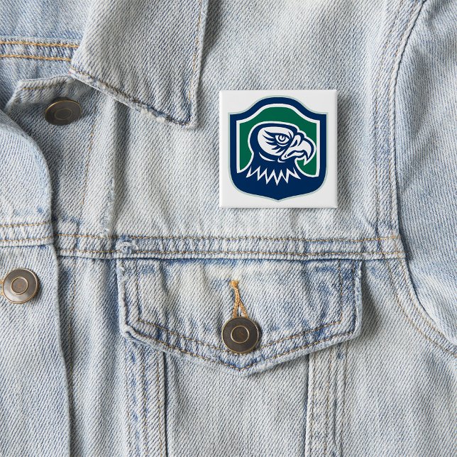 Badge Carré 5 Cm Bold Eagle Head Mascot Logo (Créateur téléchargé)