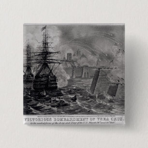 Badge Carré 5 Cm Bombardement victorieux de Vera Cruz