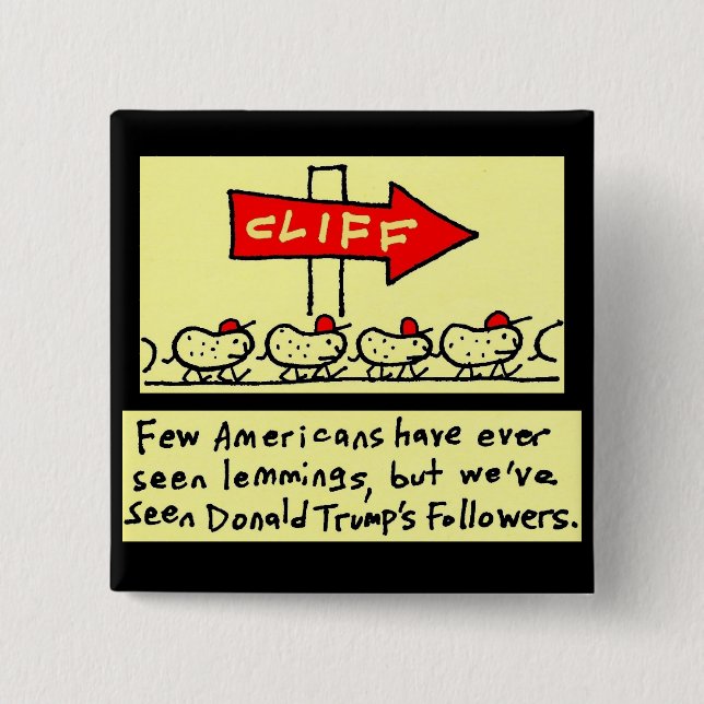 Badge Carré 5 Cm Bombastus Lemmings Bouton (Devant)