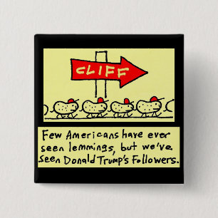 Badge Carré 5 Cm Bombastus Lemmings Bouton