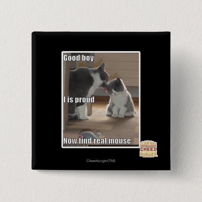 Badge Carré 5 Cm Bon garçon (Devant)