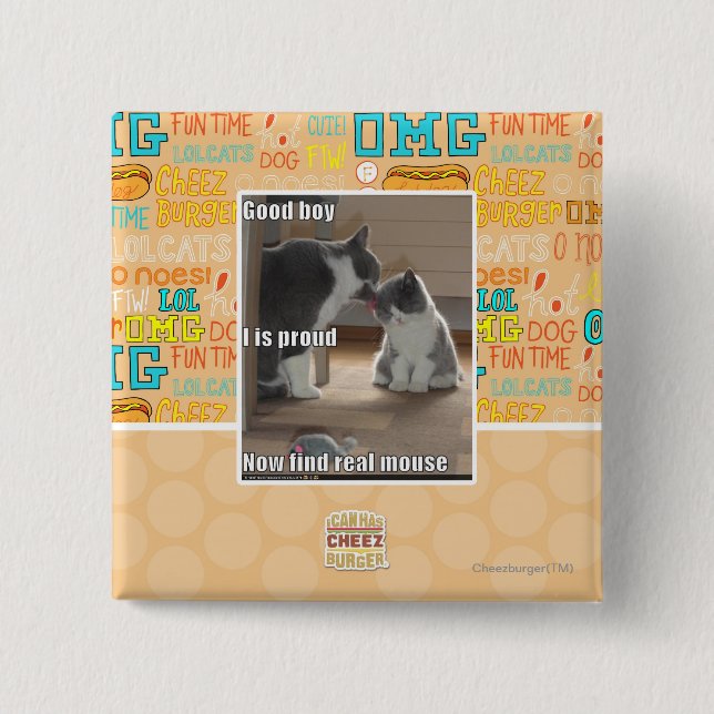 Badge Carré 5 Cm Bon garçon (Devant)