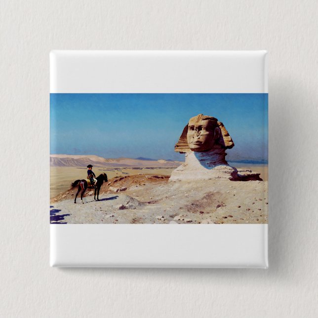 Badge Carré 5 Cm Bonaparte devant le Sphinx de Jean-Léon Gérôme (Devant)