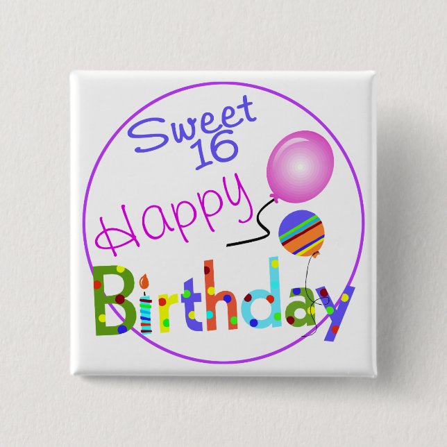 Badge Carré 5 Cm Bonbon 16 (Devant)