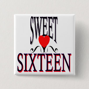 Badge Carré 5 Cm Bonbon vitesse de 16 anniversaires